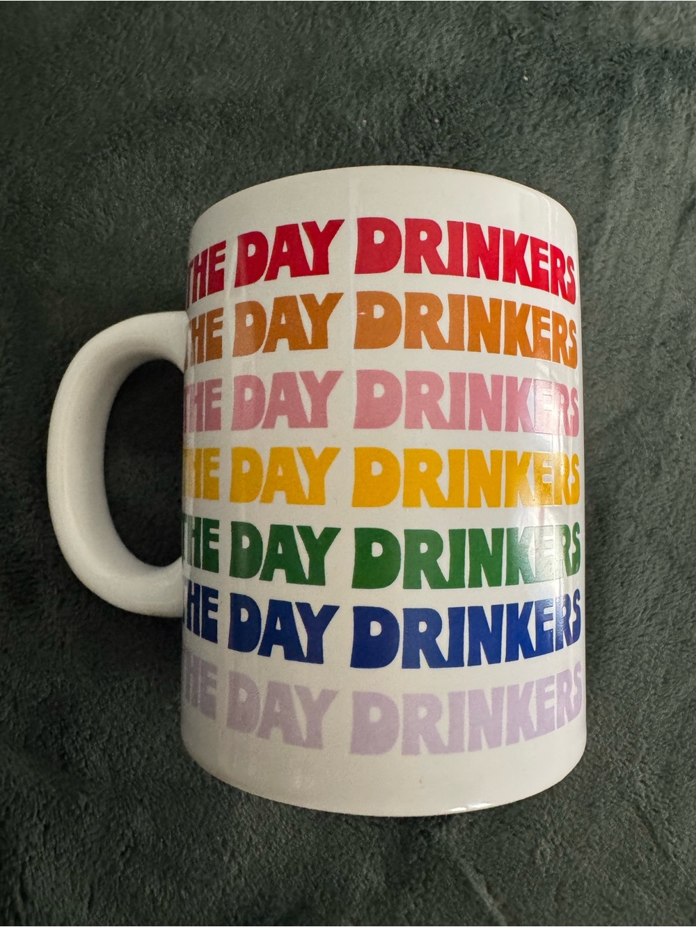 ban.do The Day Drinkers Rainbow Text Ceramic Mug